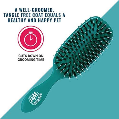Wet Brush Pet Hair Brush, Smooth, Shiny Fur, Dog and Cat Hairbrush, De-Shedding Comb & Dematting Tool for Grooming Long or Short-Haired Dogs, Tangle-Free for Less Pulling & Tugging, Teal - Image 4