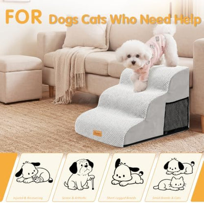 Topmart 3 Tiers Foam Dog Ramps/Steps, Non-Slip Pet Steps - Image 5