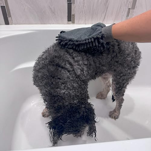 SPOT Clean Paws Chenille Microfiber Dog Towel Mitt - Super Absorbent, Quick-Drying, Washable, Double-Sided Glove for Wet Paws & Body, Durable, Odor-Free, Gently Massages & Dries, 9.5in x 7in - Image 5