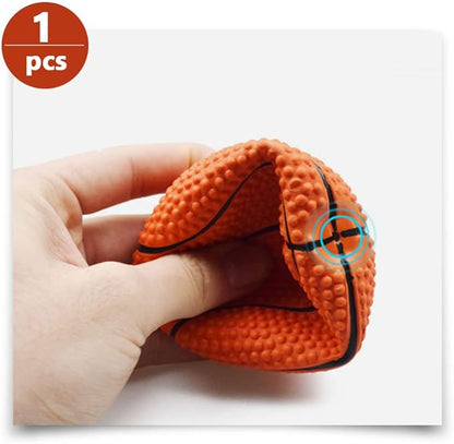 Dog Basketball Toy: Squeaky Dog Toy Puppy Teething Toys Cat Toy Latex Dog Sound Ball Soft Animal Toys