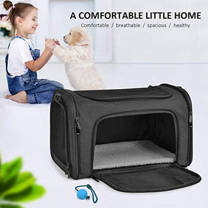 Henkelion Cat Carriers Dog Carrier Pet Carrier for Small / Medium Cats Dogs Puppies (Up To 15lbs), TSA Airline Approved Small Dog Carrier Soft Sided, Collapsible Waterproof Travel Puppy Carrier -Black - Image 7