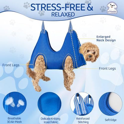 Pet Grooming Hammock for Small Dogs & Cats - Nail Trimming Sling with Clippers, Nail File, & Scissors - XXS Hanging Grooming Harness for Safe & Easy Nail Care - Image 2