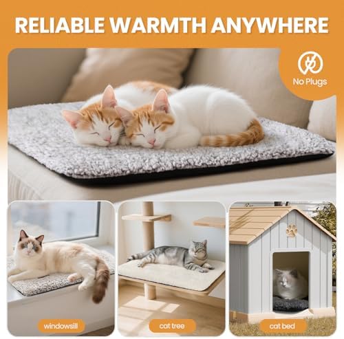 Mora Pets Self Warming Cat Beds for Large Cats Self Heating Dog Mat Pet Pad - Image 6