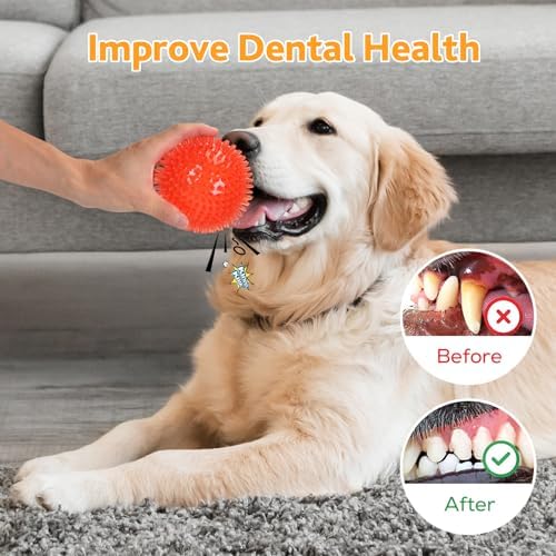 petizer 6 Pack 2.5” Squeaky Dog Toy Balls, Floating Dogs Pool Balls, Spiky Dog Balls, Durable Interactive Fetch Toys for Puppy, Dog Chew Toys for Teething (2.5", Small Dog) - Image 6