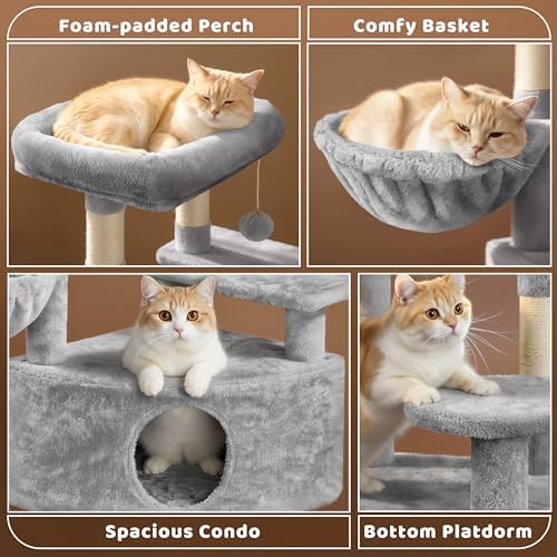 Yaheetech 46in Corner Cat Tree for Large Cats with Queen Size Top Perch - Image 3