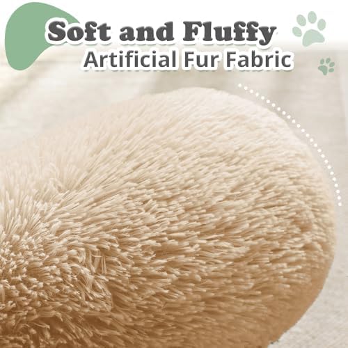 JOLLYVOGUE Dog & Cat Bed, Calming Anti-Anxiety Pet Bed for Small Dogs, Fluffy Donut Cushion for Small and Medium Pets (20") - Image 2