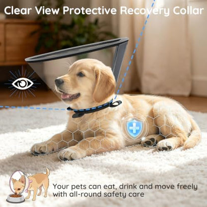 Clear Dog Cone for Medium Dogs Brittany, E-Collar After Surgery - Image 2