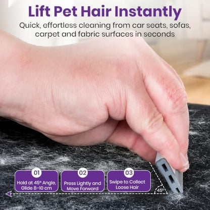 FurViking Pet Hair Remover 3.7” – Dog & Cat Hair Remover for Car, Couch, Carpet, Bed & Furniture – Reusable Dual-Blade Fur Scraper for Fabrics, Upholstery & Auto Interior - Image 5