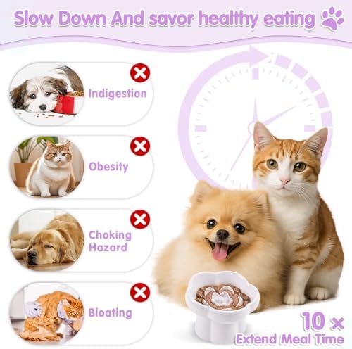 Cat Slow Feeder Bowl Set,1 Pcs Pastel Series Cat Plate for Dry and Wet Food - Image 4
