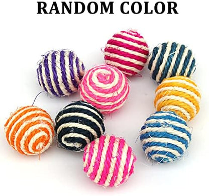 WishLotus Cat Sisal Ball 5 Packs, 4.5CM Assorted Colored Sisal Balls for Cats to Scratch, Pat, Bite or Chase, Interactive Cat Toys for Indoors Cats Random Color(4.5cm 5pcs) - Image 3