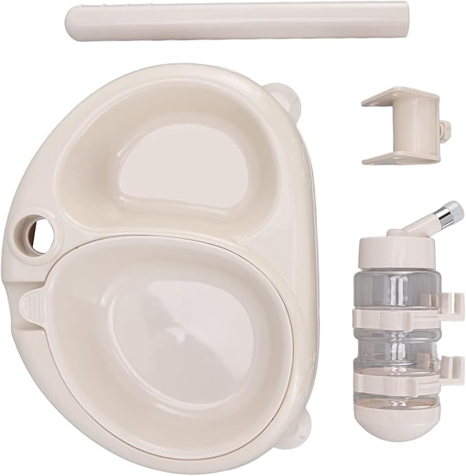 Standing Pet Water Dispenser, Automatic Pet Drinking Feeder, Automatic Cat Dog Waterer with Food Bowl, Height Adjustment, Portable and Detachable, Non Slip Base