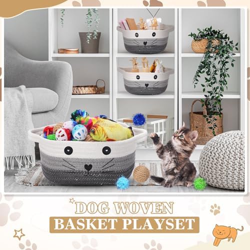Zopeal 58 Pcs Cat Toy Set with Storage Basket Indoor, Multicolor, 9.8 Inch - Image 5