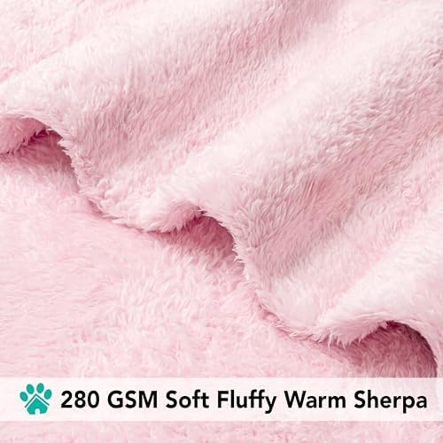PetAmi Soft Plush Sherpa Dog Blanket for Pet Cat, Large 40x60, Pink - Image 4