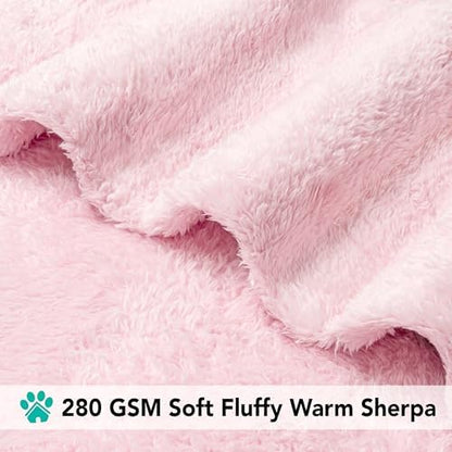 PetAmi Soft Plush Sherpa Dog Blanket for Pet Cat, Small 24x32, Pink - Image 4