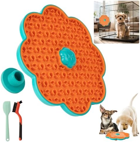 2 in 1 Lick Mat for Crate Training, Dog Slow Feeder Anxiety Relief Enrichment Pad with Suction Cups, Dishwasher Safe, BPA-Free Silicone for Small & Medium Dogs, 1 Pack by Home