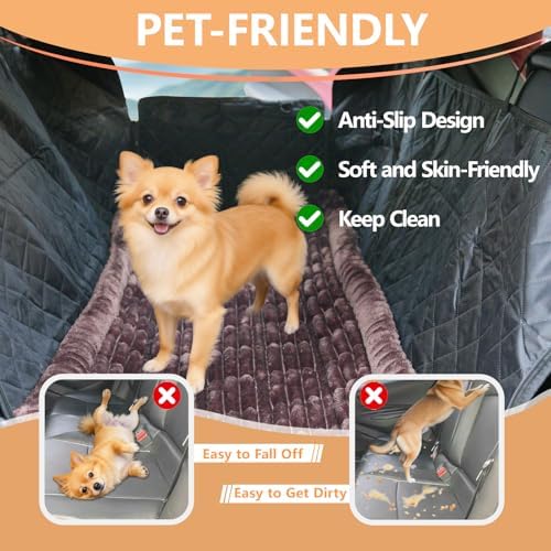 Dog Car Seat Cover 2 Piece Seat Waterproof Hammock and Dark Brown Cover - Image 3