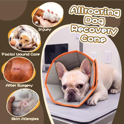 Allroaring Soft Dog Recovery Cone Adjustable Stop Licking Wounds Orange M - Image 5