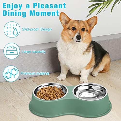 Epetslove Stainless Steel Dog Bowls Double Non-Slip Dog Water and Food Bowl - Image 4