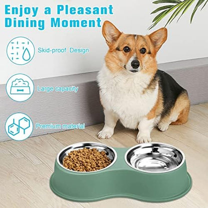 Epetslove Stainless Steel Dog Bowls Double Non-Slip Dog Water and Food Bowl - Image 4