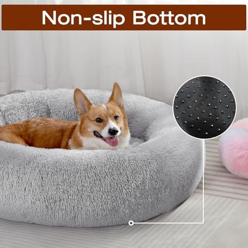JOLLYVOGUE Dog & Cat Bed, Calming Anti-Anxiety Pet Bed for Small Dogs, Fluffy Donut Cushion for Small and Medium Pets (20") (Pack of 2) - Image 4