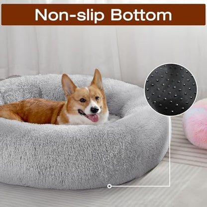JOLLYVOGUE Dog & Cat Bed, Calming Anti-Anxiety Pet Bed for Small Dogs, Fluffy Donut Cushion for Small and Medium Pets (20") (Pack of 2) - Image 4