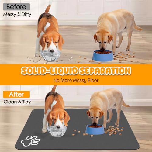 Dog Food Mat, 36" x 24" Extra Large Absorbent Dog Mat for Food and Water, Non Skid Cat Bowl Mat, No Stains Quick Dry for Pet Water Dispenser Pet Supplies for Messy Drinkers - Image 4