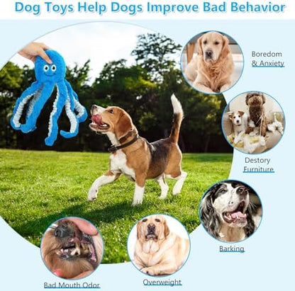 Dog Toys with Crinkle Paper- Octopus Stuffed Dog Squeak Toy Interactive Tug of War Puppy Toys for Small, Medium, Large Dogs - Image 4