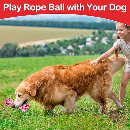 18 Pcs Dog Rope Toys Set Interactive Chew Balls Toys for Aggressive Chewers Large Medium Small Dogs Pet Puppy Teeth Cleaning Fun Training Birthday Gifts Pink - Image 4