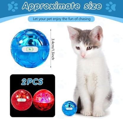 Sratte 2 Pcs Rechargeable Light up Cat Ball Ghost Hunting, Red and Blue - Image 2