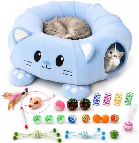 Cat Tunnel Bed with 21 Interactive Toys by lehorra