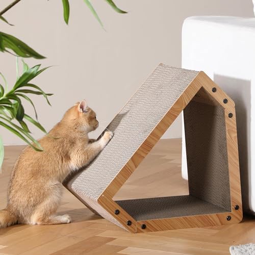 FUKUMARU Cat Scratcher House, Cozy Cardboard Cat Bed Design Scratching Pad - Image 4
