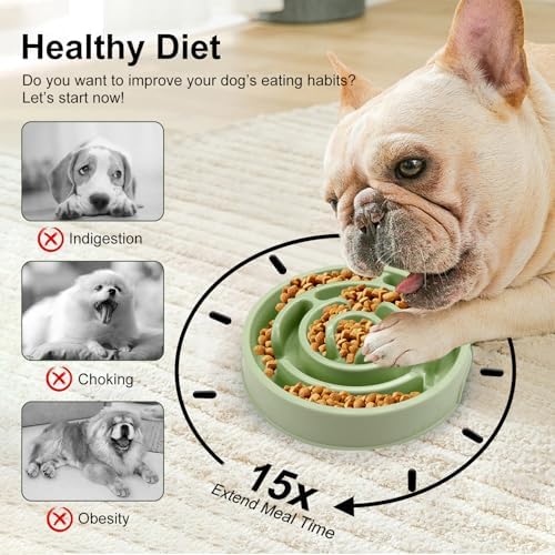 Slow Feeder Dog Bowls,Puzzle Dog Bowl with Anti-Slip, Slow Feeder & Non-Slip Design, Boredom and Anxiety Reducer, Suitable for All Breed Dogs and Cat - Image 3