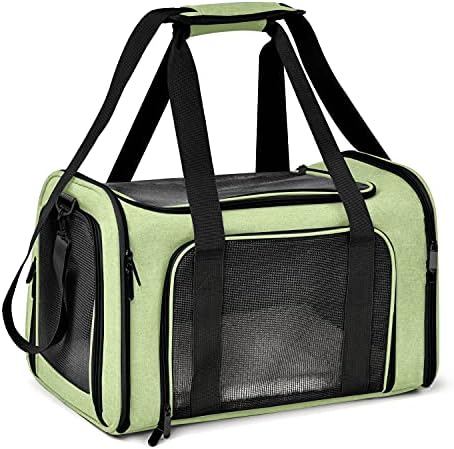 Henkelion Large Cat Carriers Dog Carrier Pet Carrier for Large Cats Dogs Puppies up to 25Lbs, Big Dog Carrier Soft Sided, Collapsible Travel Puppy Carrier - Large - Green by Henkelion