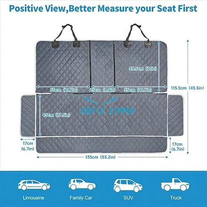 ANOSOSPECIAL Grey Dog Car Seat Cover for Back Seat,Non-Stick Fur,Pet-Friendly and Waterproof - Universal Fit Interior Protector for Auto, Van, SUV - Ideal for Kids and Pets - Image 2