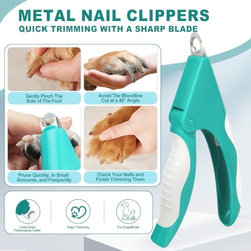Teal Cat Nail Clipper with Guard Pet Nail Trimmers for Dogs&Cats - Image 5