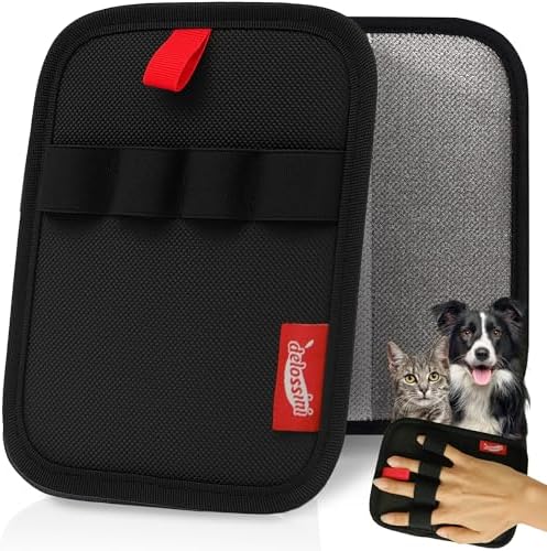 Pet Hair Removal Glove, Reusable Electrostatic Pet Hair Remover Glove for Cat & Dog, Washable 4 Finger Upgraded Version Pet Hair Mitt for Couch, Furniture, Car Seat - 1 PCS by DELOSSINI