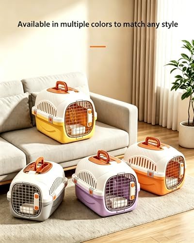Cat Carrier Airline Approved, Portable Pet Travel Crate with Anti-Stress Design for Cats & Small Dogs, Car Safe Kennel with Top Window (Grey) - Image 4