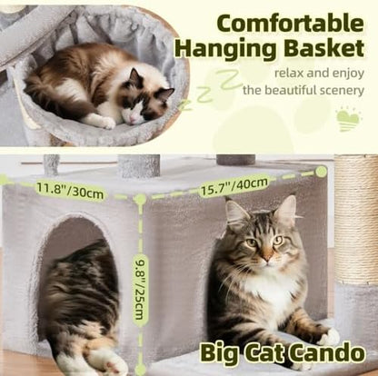 Taoqimiao 32.2in Cat Tree with Toy, Small Cat Tower for Indoor Cats, MS043W - Image 4