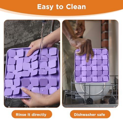 2 Pcs Silicone Snuffle Lick Mat for Dogs, 8 x 8 Inch with Suction Cups, Slow Feeder Puzzle Toy for Mental Stimulation Anxiety Relief, Blue & Purple - Image 6