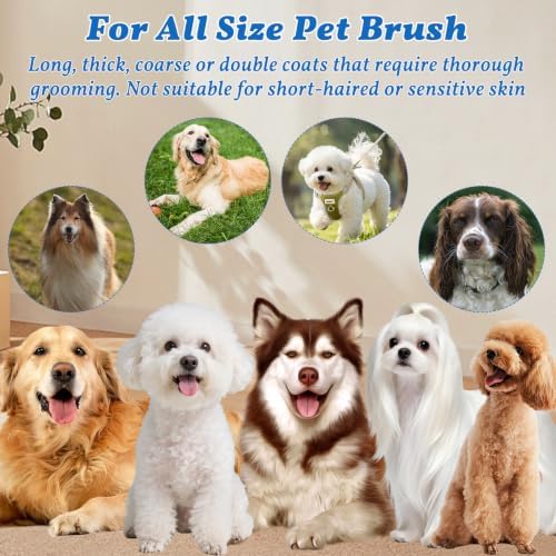 Dog Brush for Shedding - Undercoat Rake for Dogs Deshedding Brush Double-Sided Dematting Comb Pet Pro Grooming Tool Removes Knots Mats Tangled Hair - Image 7