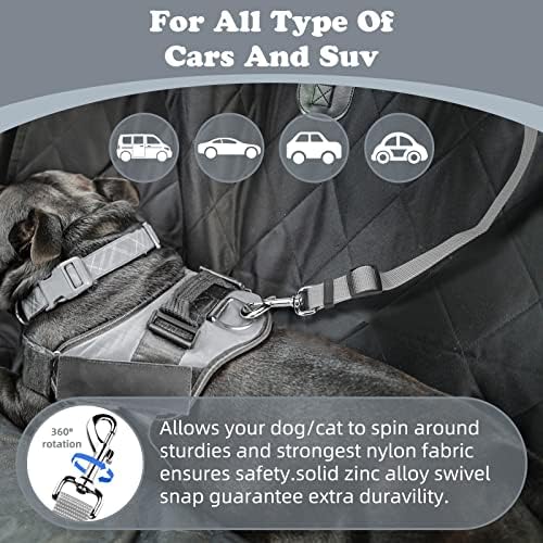 BWOGUE 2 Pack Dog Seat Belt for Car, Headrest Restraint Strap Set, Gray - Image 5