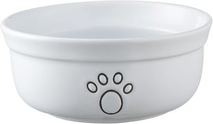 Ceramic Dog Bowls, Pet Feeding Bowls for Cats and Small Dogs 20 oz (6", Blue/Pink/White)