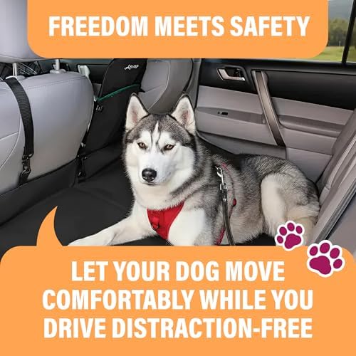 Active Pets Orange Car Seat Belt for Dogs, Attaches to Harness & Collar, Adjustable 18" - 24" Travel Restraint System Fits Small - Large Pups for Safety & Comfort, Essential Pet Supplies & Accessories - Image 4