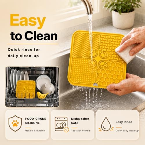 2 Pack Lick Mats for Dogs with Bird Treat Puzzle for Cats - Image 4