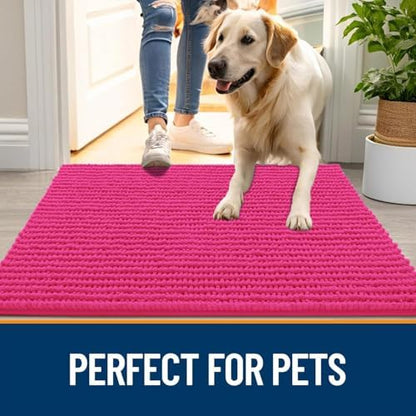 OLANLY Dog Door Mat for Muddy Paws 44x24, Extra Absorbent Chenille Mud Mat - Image 6