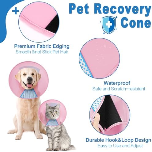 Supet Dog Cone Collar Adjustable After Surgery, Comfortable Pet Recovery Collar & Cone for Large Medium Small Dogs, Elizabethan Dog Neck Collar Plastic Practical - Image 4