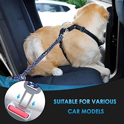 SlowTon Dog Seat Belt for Car, 2 Pack Dog Car Harness Seatbelt with Bungee - Image 3