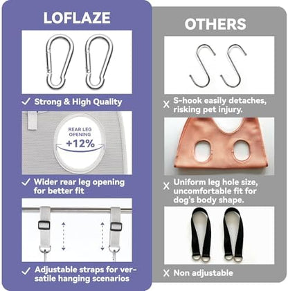 Loflaze Dog Grooming Hammock Harness for Dogs & Cats with Pet Nail Clipper Trimmer - Cat Hanger Sling for Trimming Clipping Nails- Dog Hammock Restraint Bag for Small Medium Large pet （ Purple XL） - Image 5