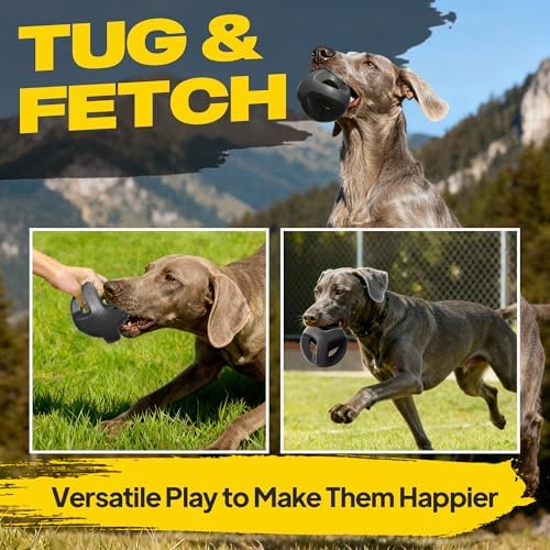 Fida Natural Rubber Dog Balls for Aggressive Chewers, Durable Dog Chew Toys for Large Dogs, Interactive Fetch & Tug of War Toys for Medium Large Breed Non-Toxic Dish Washable,4.5 * 4.5" - Image 4
