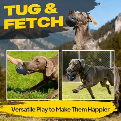 Fida Natural Rubber Dog Balls for Aggressive Chewers, Durable Dog Chew Toys for Large Dogs, Interactive Fetch & Tug of War Toys for Medium Large Breed Non-Toxic Dish Washable,4.5 * 4.5" - Image 4